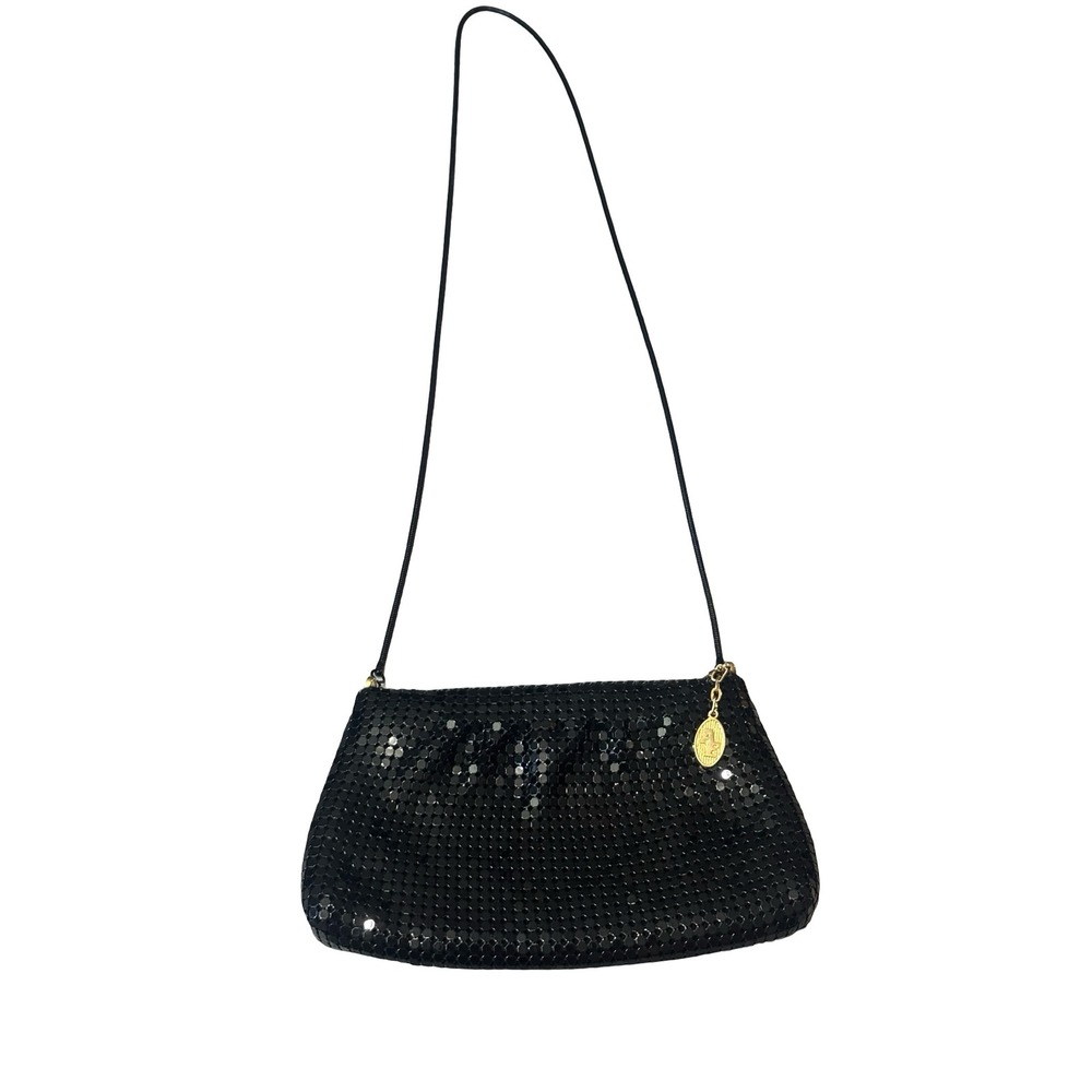 Black Metal Mesh Sequin Crossbody Evening Bag Small Minimalist‎ Purse